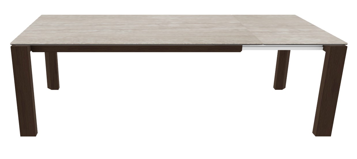 Omnia W70.9"-94.5" Rectangular Ceramic/Wood Veneer Extendable Dining Table