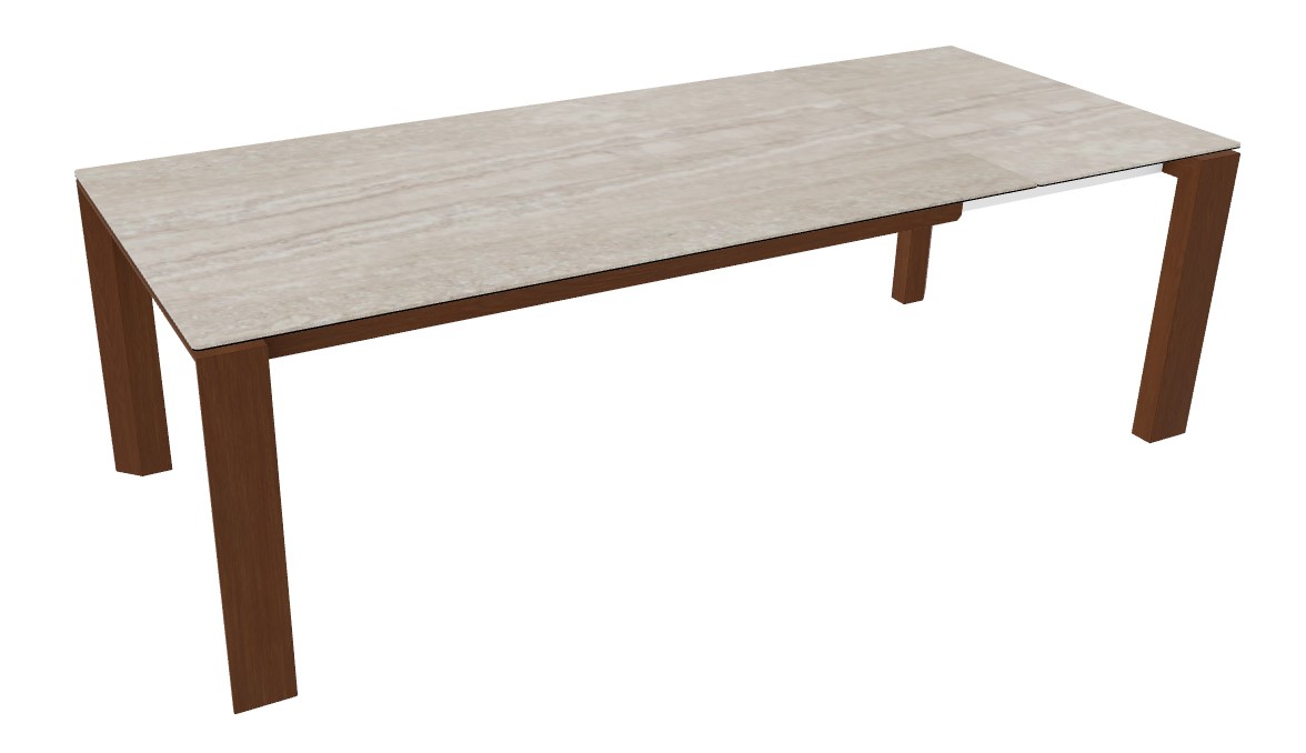 Omnia W70.9"-94.5" Rectangular Ceramic/Wood Veneer Extendable Dining Table