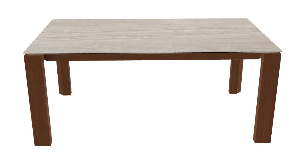 Omnia W70.9"-94.5" Rectangular Ceramic/Wood Veneer Extendable Dining Table