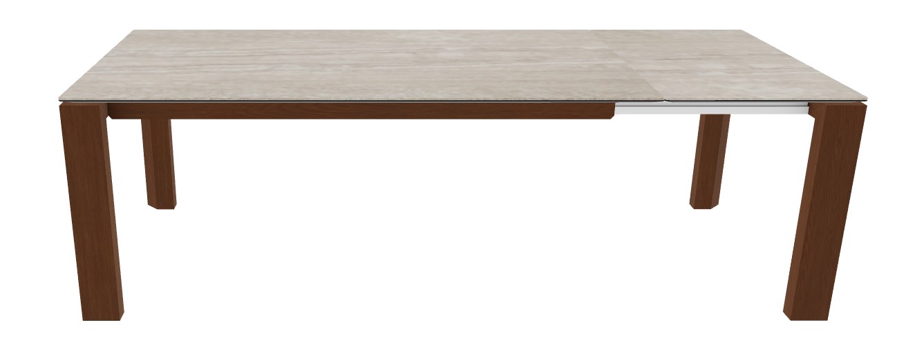 Omnia W70.9"-94.5" Rectangular Ceramic/Wood Veneer Extendable Dining Table