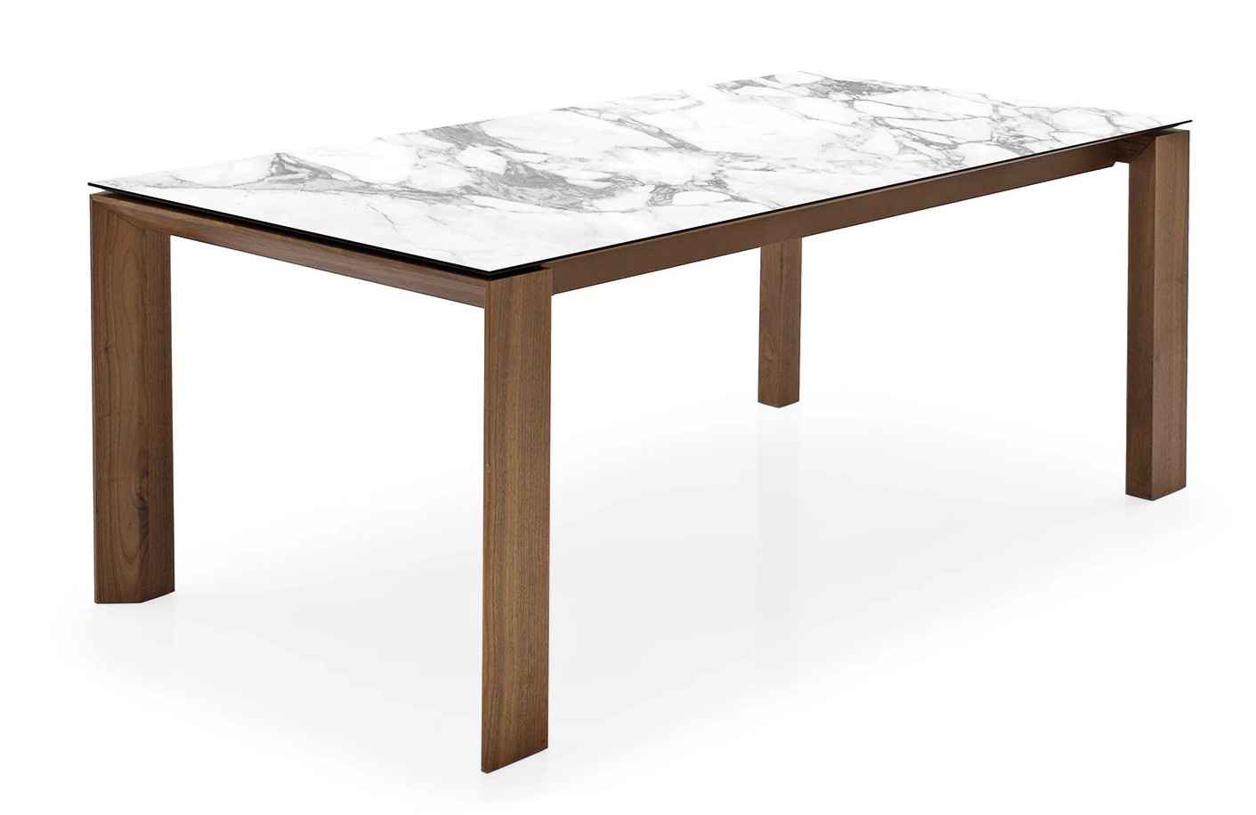 Omnia W70.9"-94.5" Rectangular Ceramic/Wood Veneer Extendable Dining Table