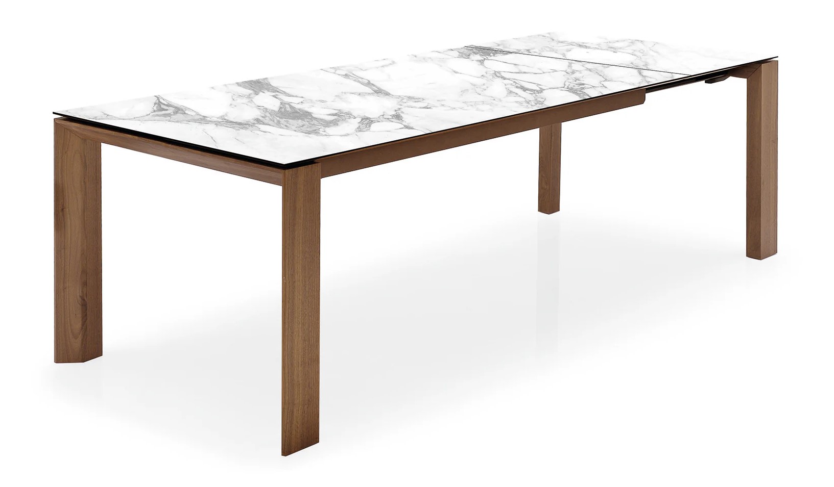 Omnia W70.9"-94.5" Rectangular Ceramic/Wood Veneer Extendable Dining Table