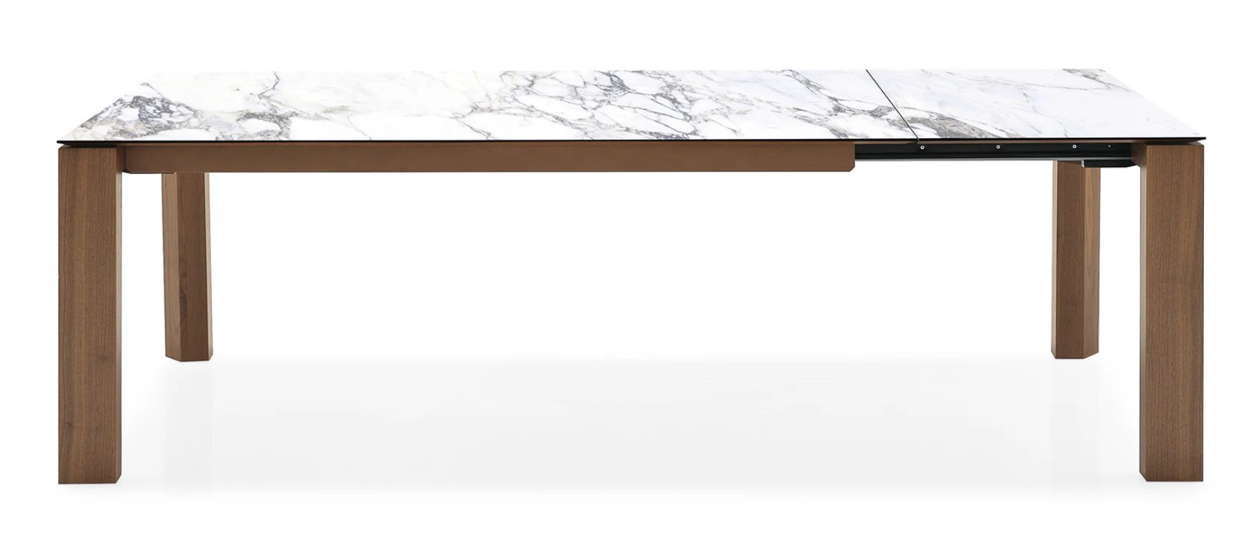 Omnia W70.9"-94.5" Rectangular Ceramic/Wood Veneer Extendable Dining Table