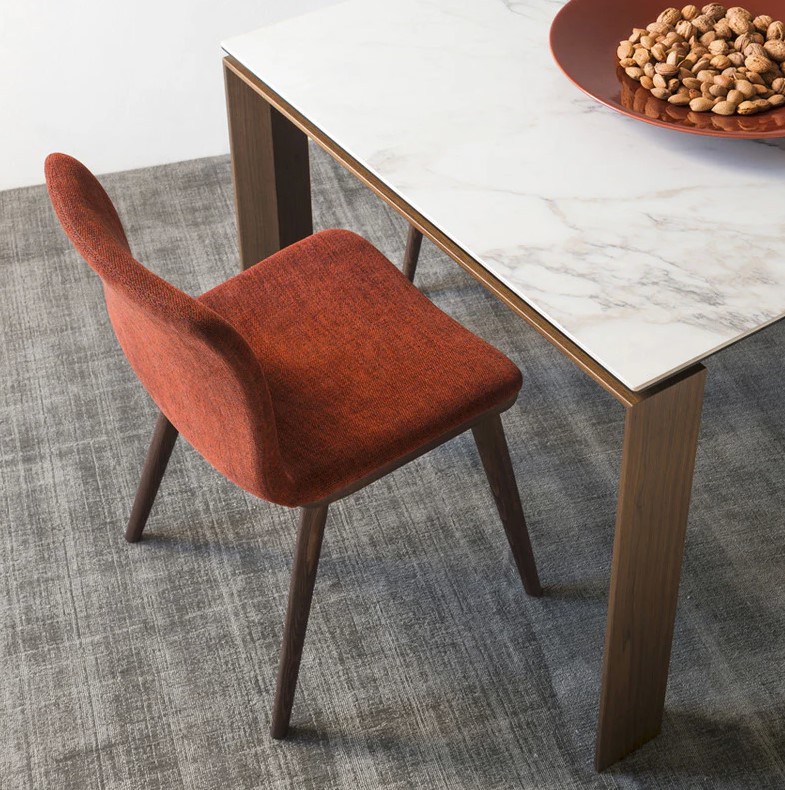 Omnia W70.9"-94.5" Rectangular Ceramic/Wood Veneer Extendable Dining Table