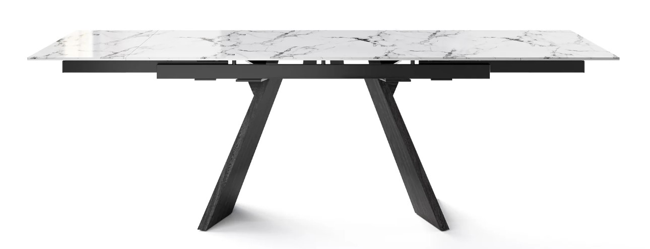 Icaro W63"-94.5" Rectangular Ceramic/Wood Veneer Extendable Dining Table