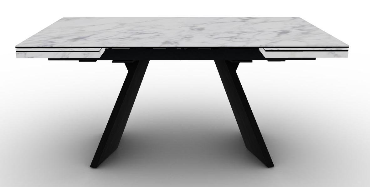 Icaro W63"-94.5" Rectangular Ceramic/Wood Veneer Extendable Dining Table