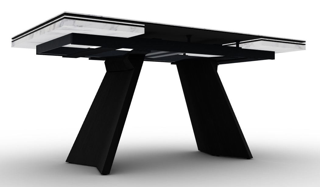 Icaro W63"-94.5" Rectangular Ceramic/Wood Veneer Extendable Dining Table
