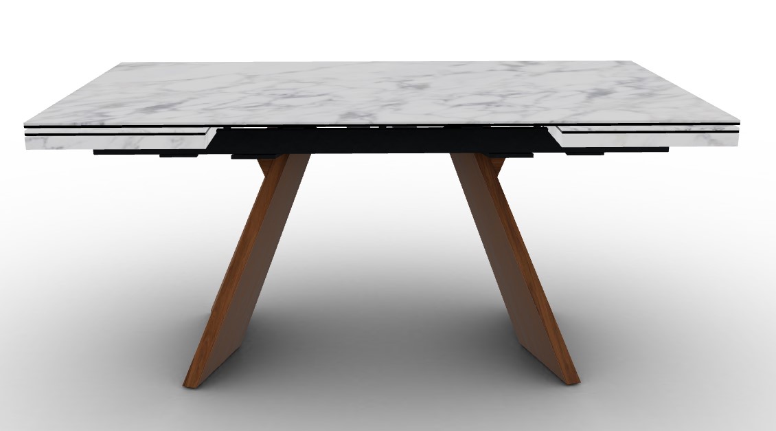 Icaro W63"-94.5" Rectangular Ceramic/Wood Veneer Extendable Dining Table