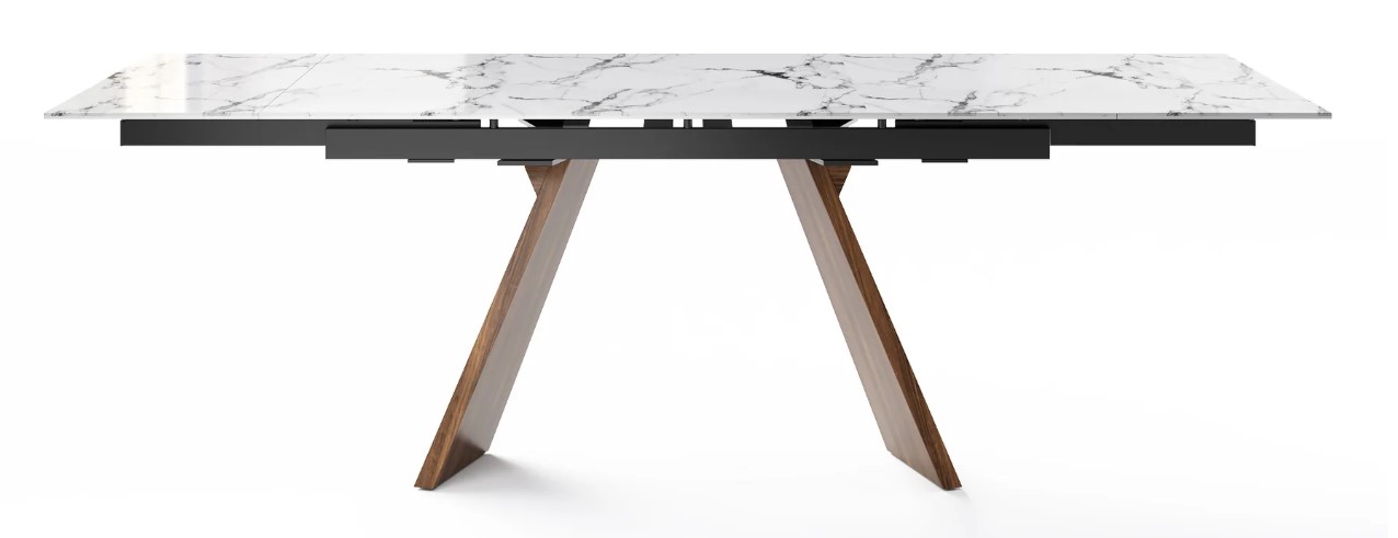 Icaro W63"-94.5" Rectangular Ceramic/Wood Veneer Extendable Dining Table