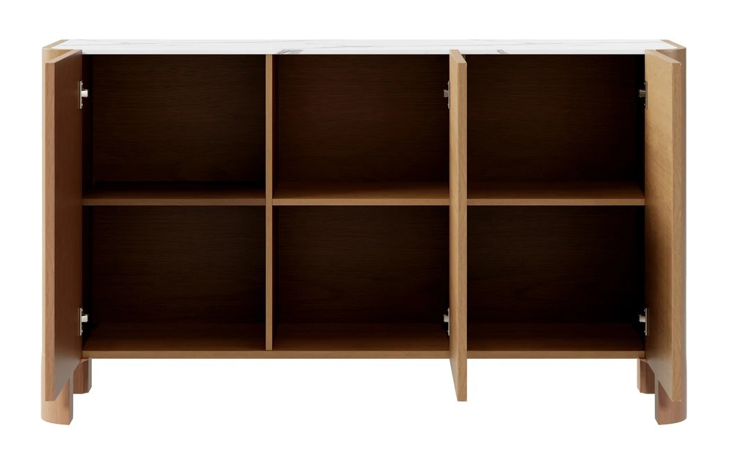 Whitney Marble/Wood 3-Door Storage Buffet