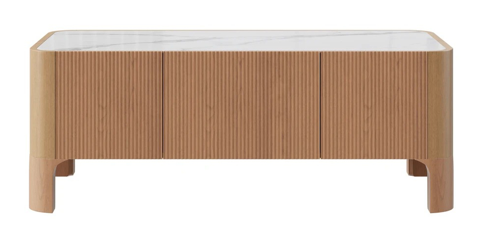 Whitney Rectangular Marble/Wood Coffee Table