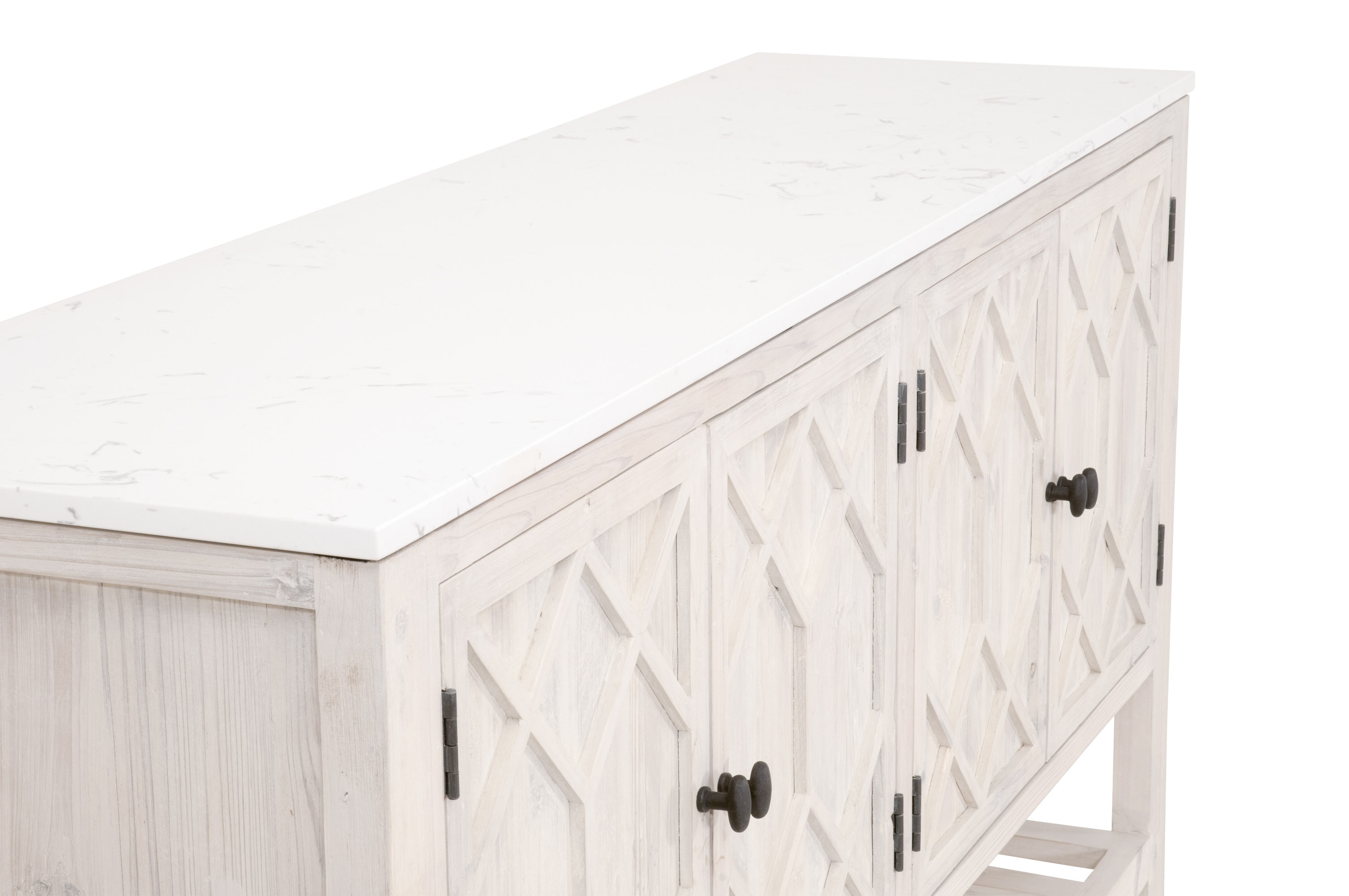 Willow Quartz/Wood Media Sideboard w/4 Doors