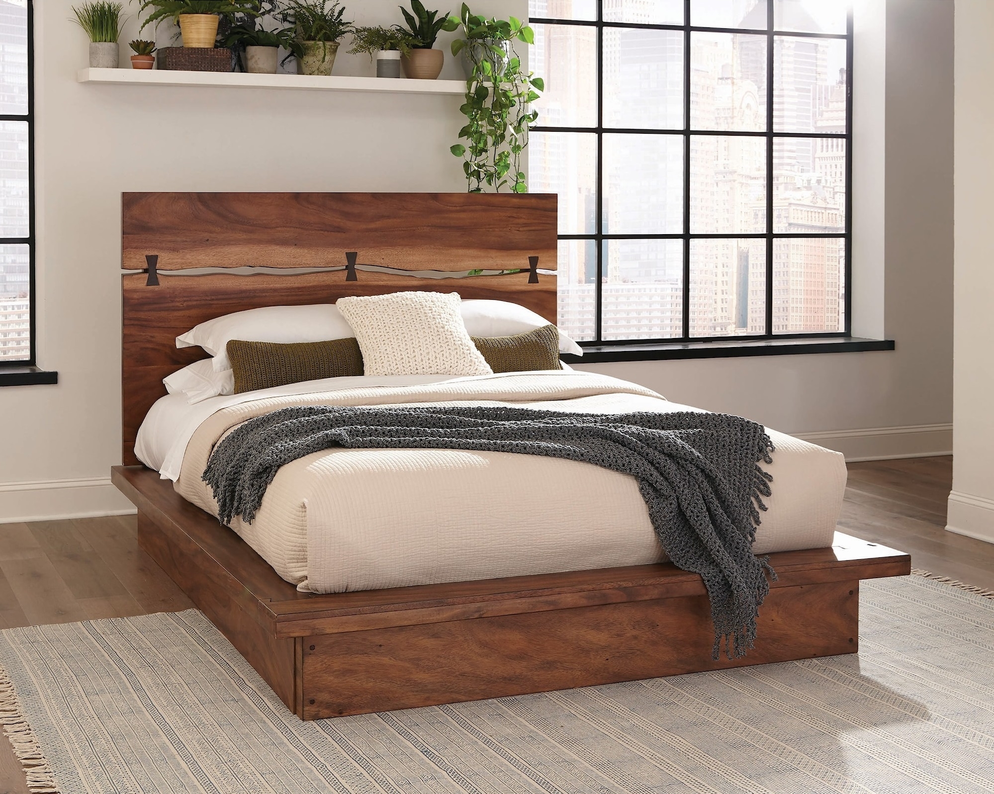 Winslow Wood Platform Bed, Eastern King Size