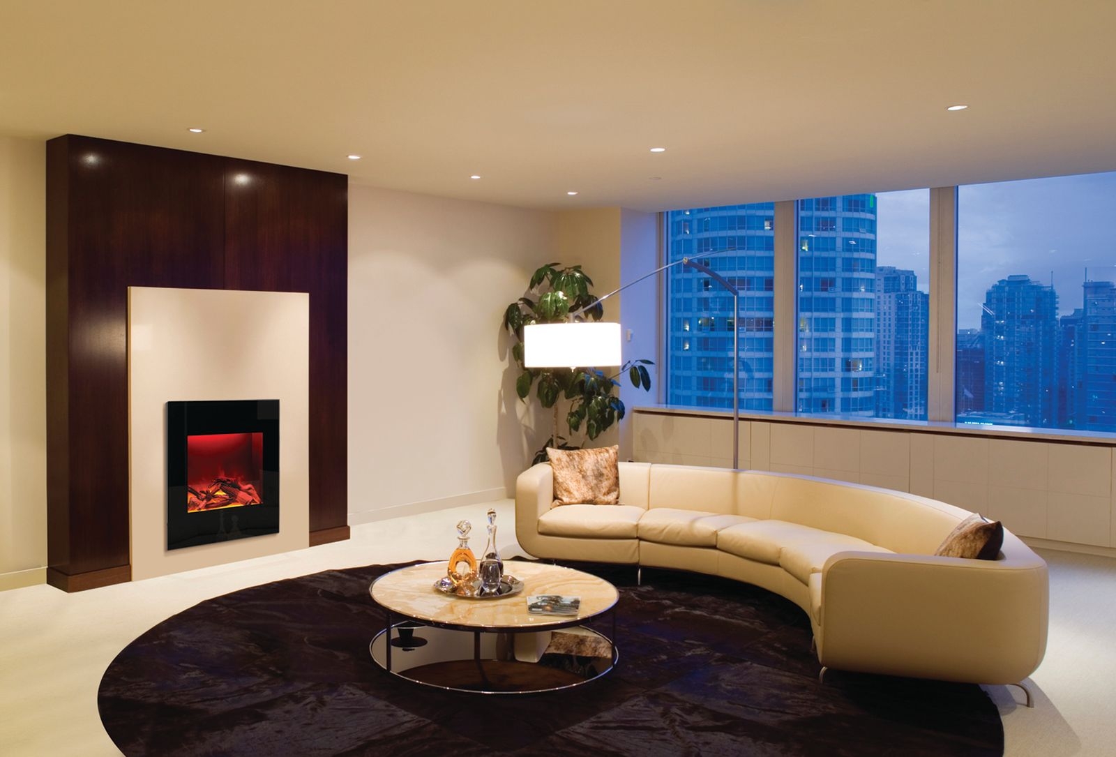 Zero Clearance 24" x 28" Built-in or Corner Electric Fireplace
