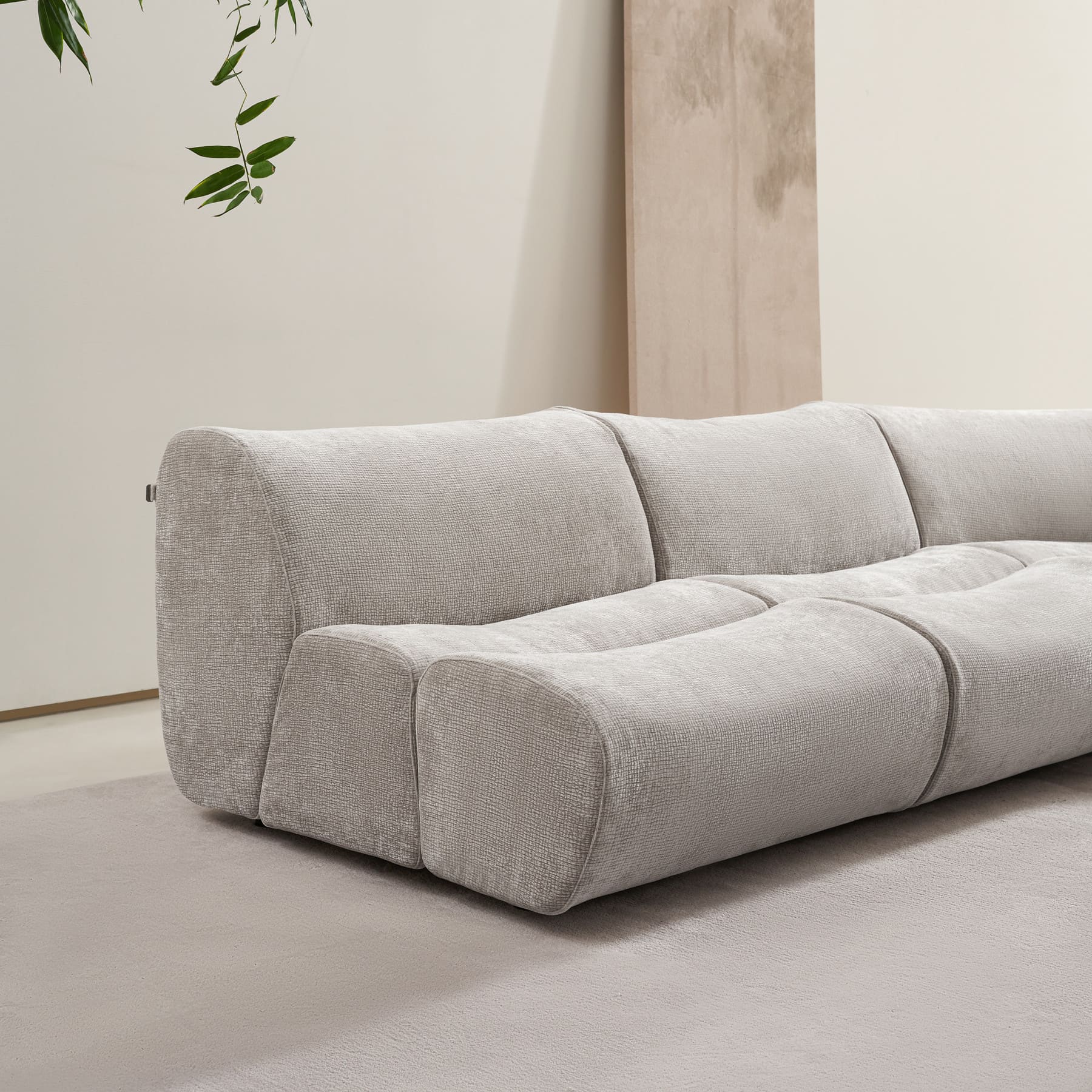 Wonda Curved Fabric Modular Sectional with Chaise