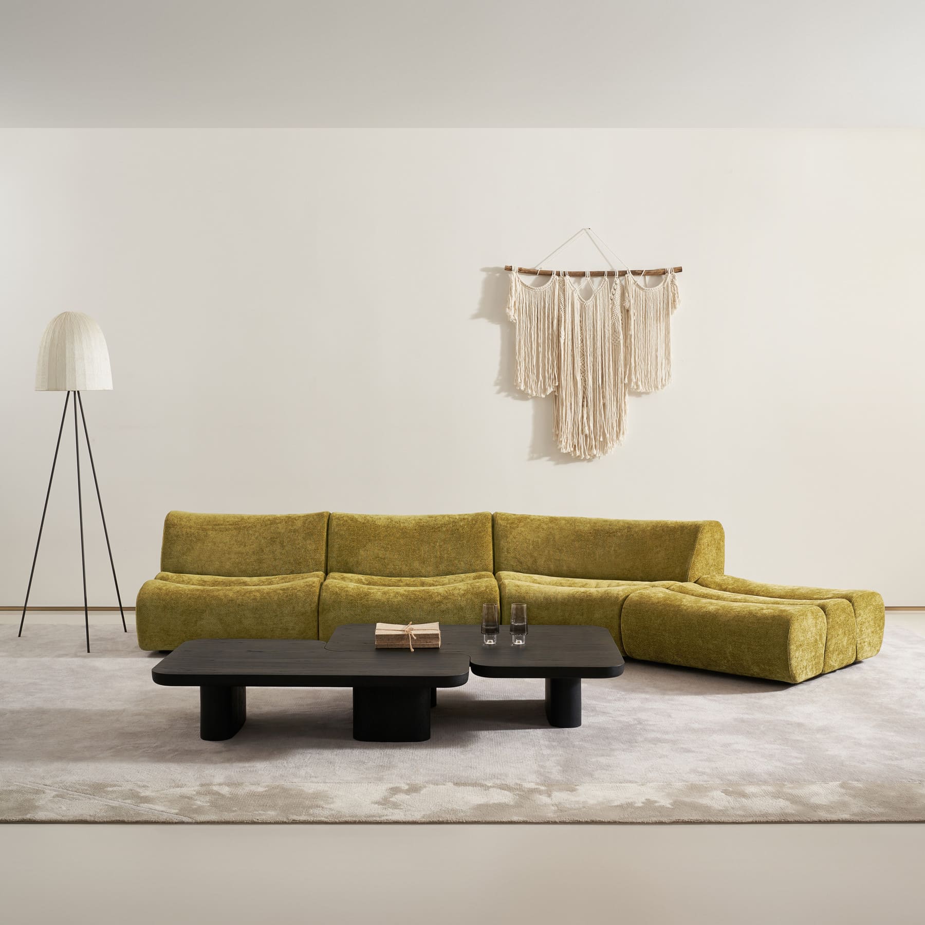 Wonda Curved Fabric Modular Sectional with Chaise
