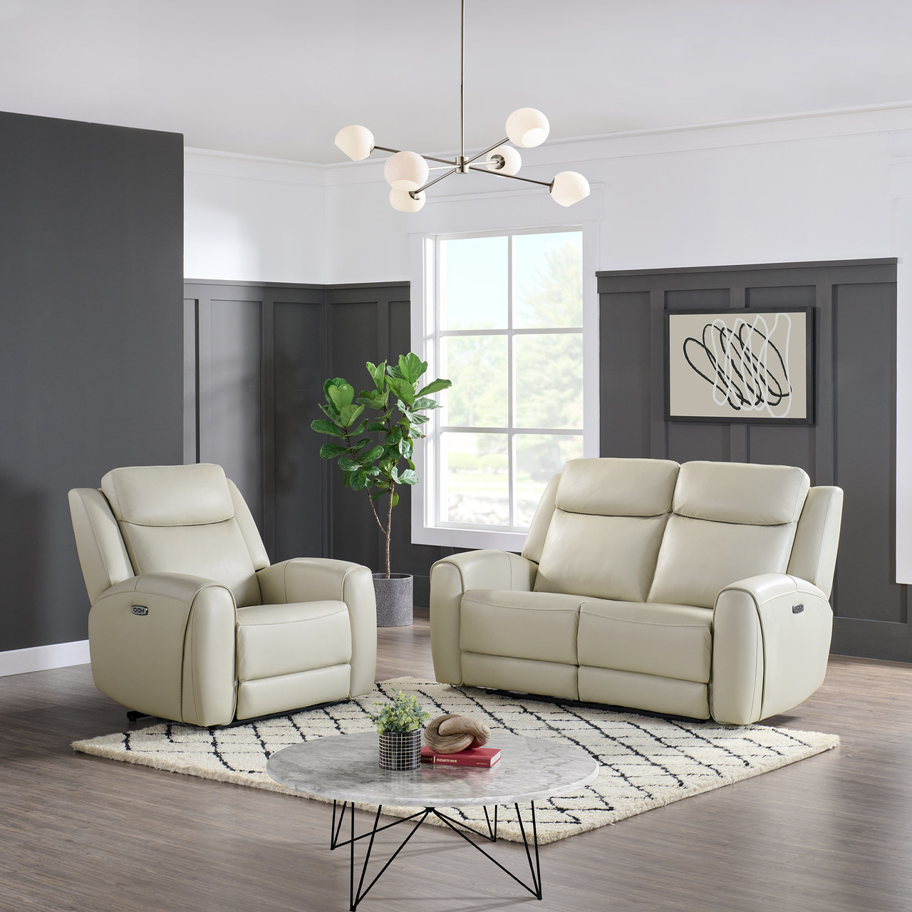Wonder Leather/PVC Power Reclining Sofa