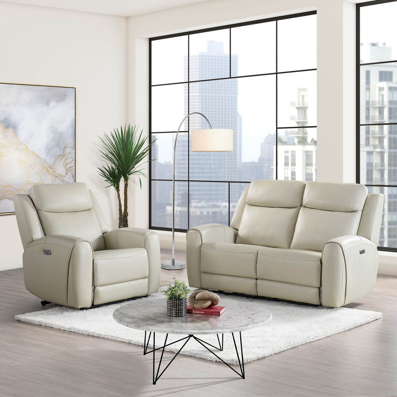 Wonder Leather/PVC Power Reclining Sofa