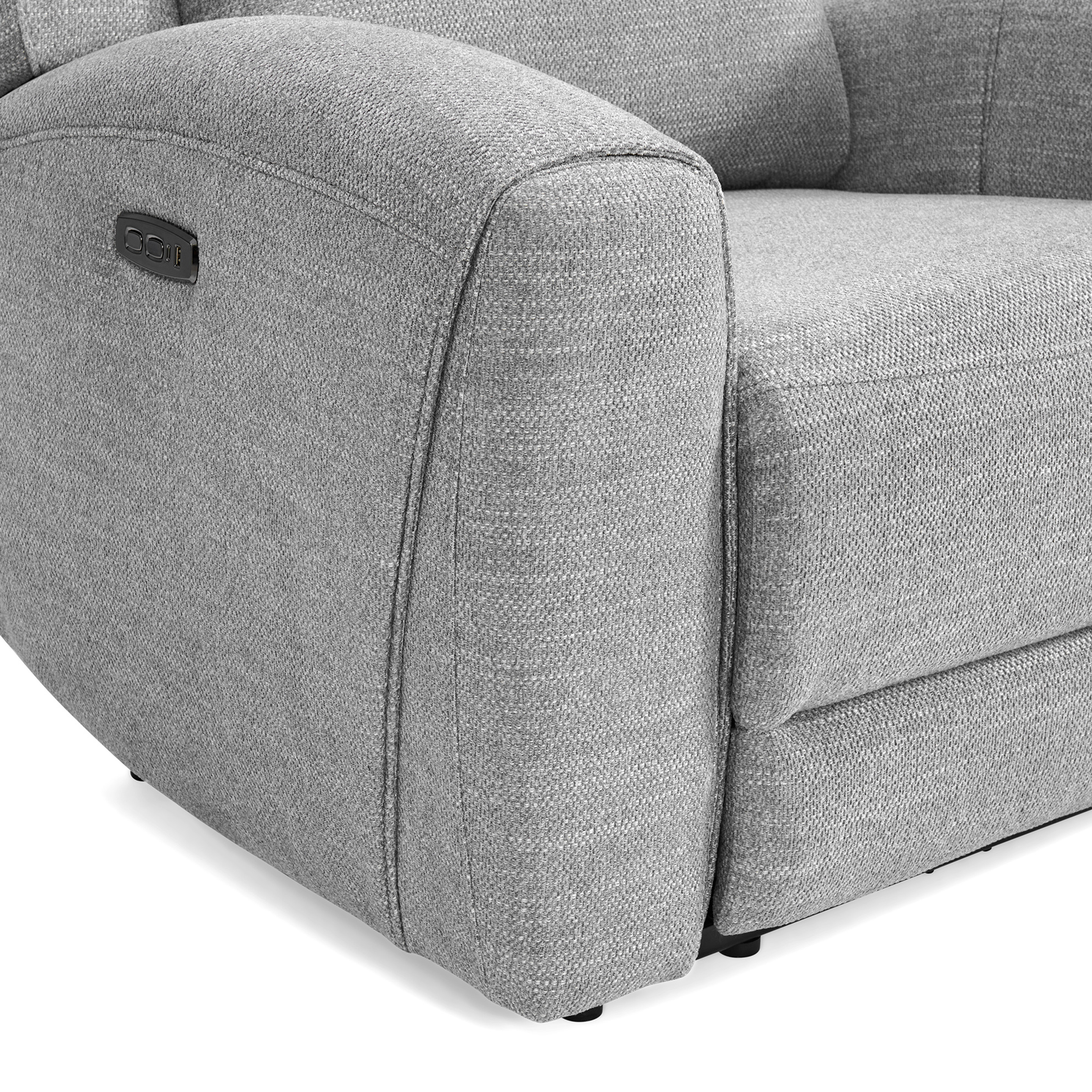 Wonder Fabric L-Shape Sectional Sofa with Power Recliners & Storage Console