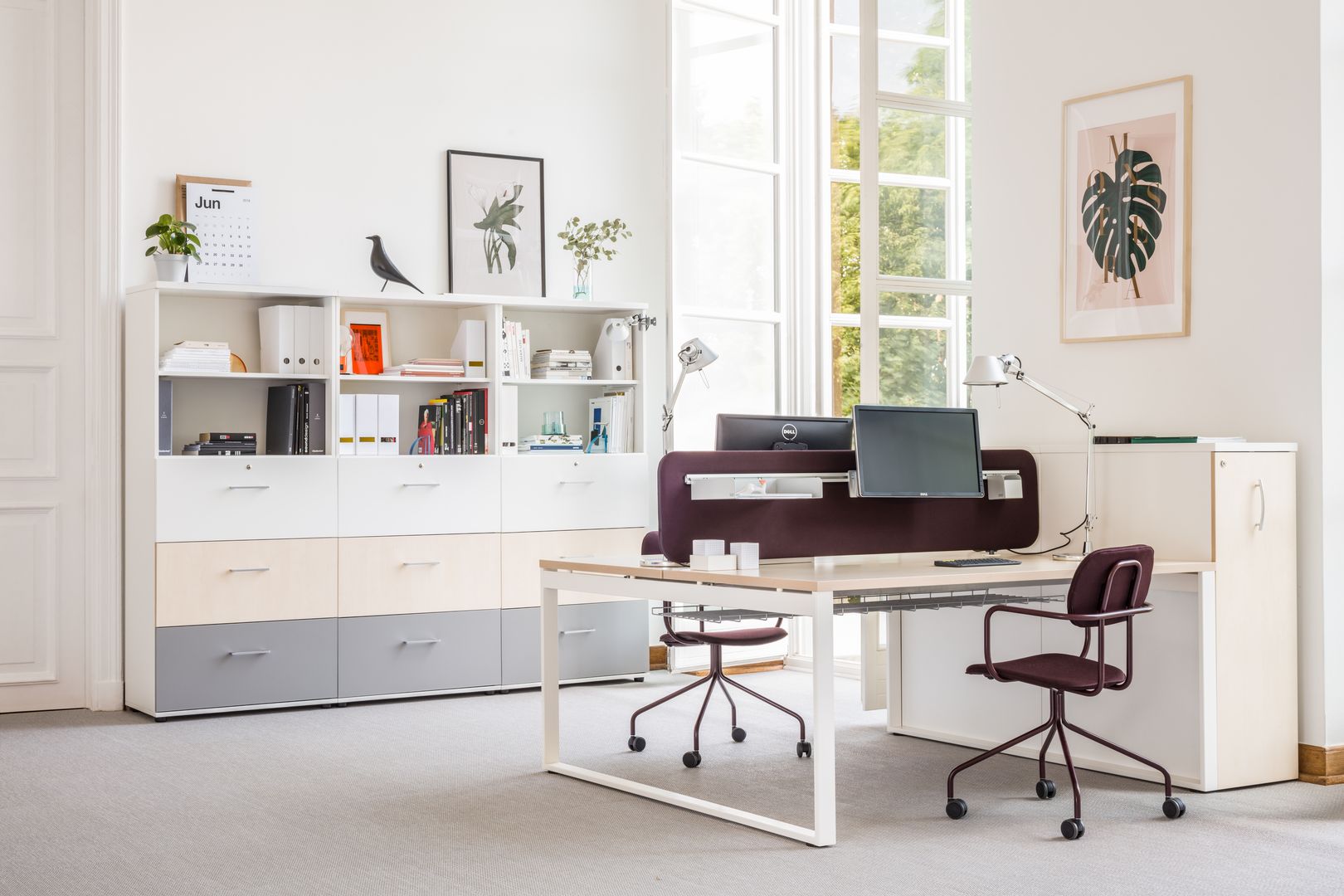 Ogi Q Office Straight 2-Desk Bench