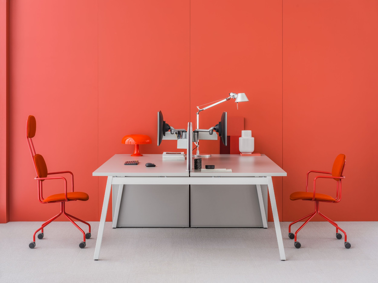 Ogi M Office Straight 2-Desk Bench