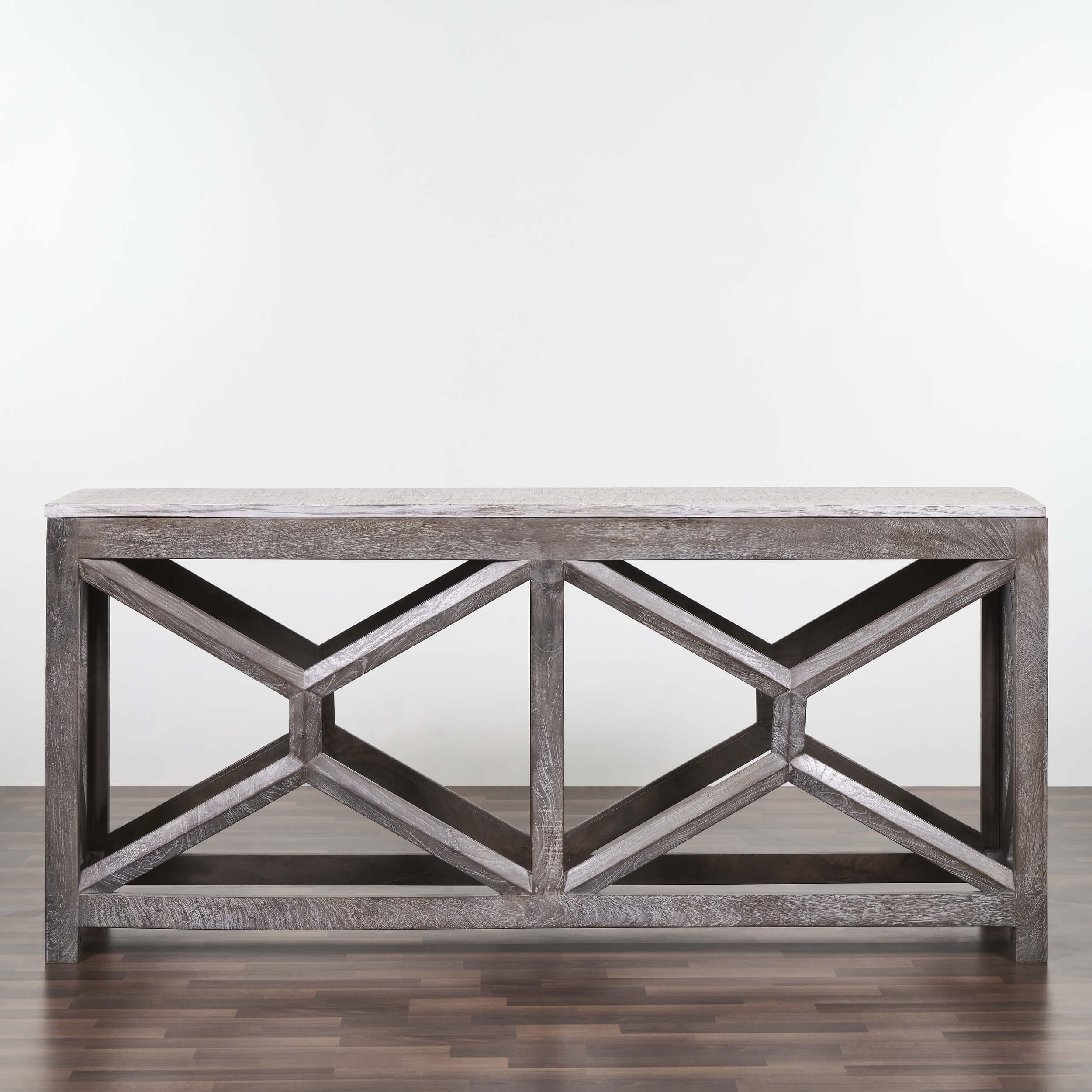 Wire 72" Solid Wood Large Console table