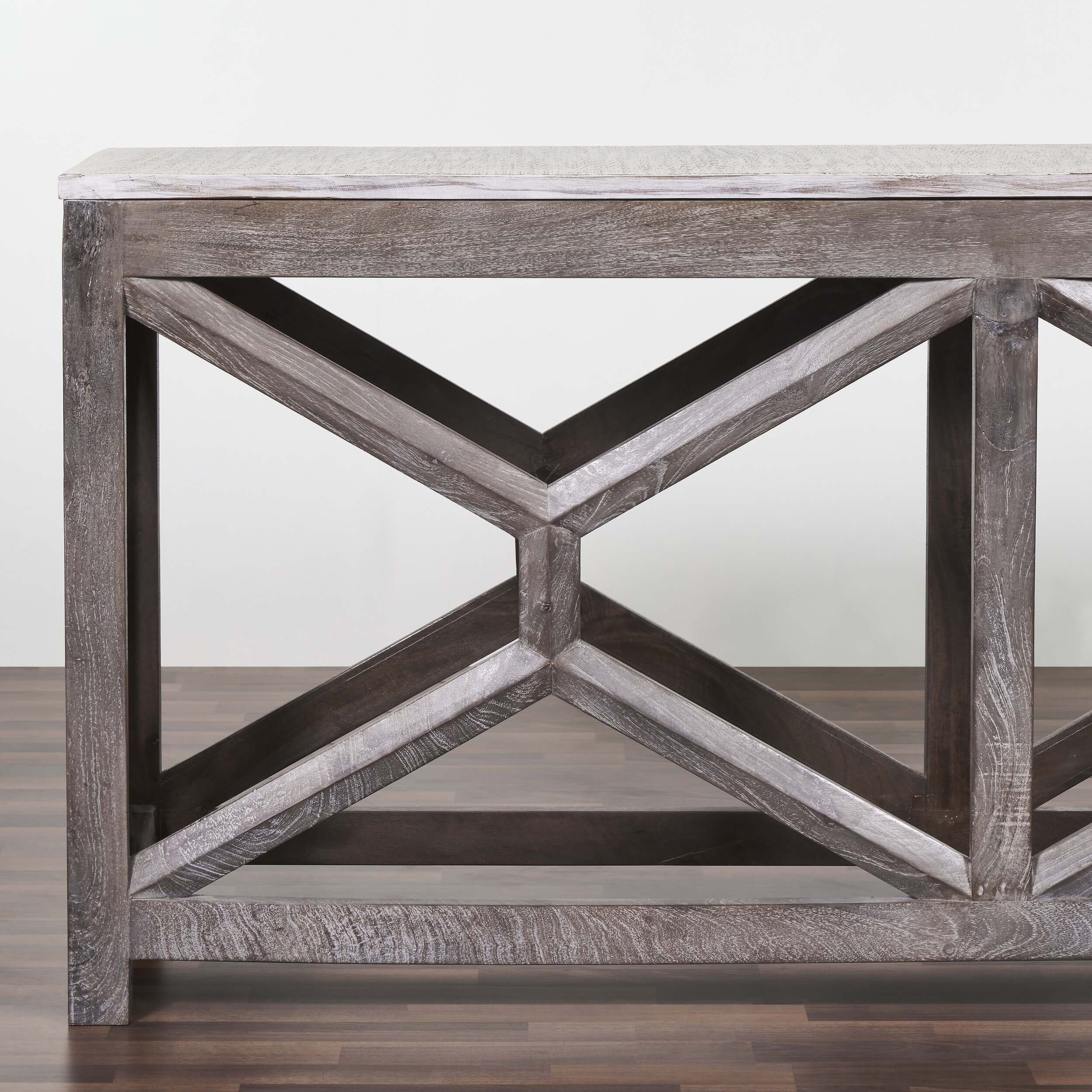 Wire 72" Solid Wood Large Console table
