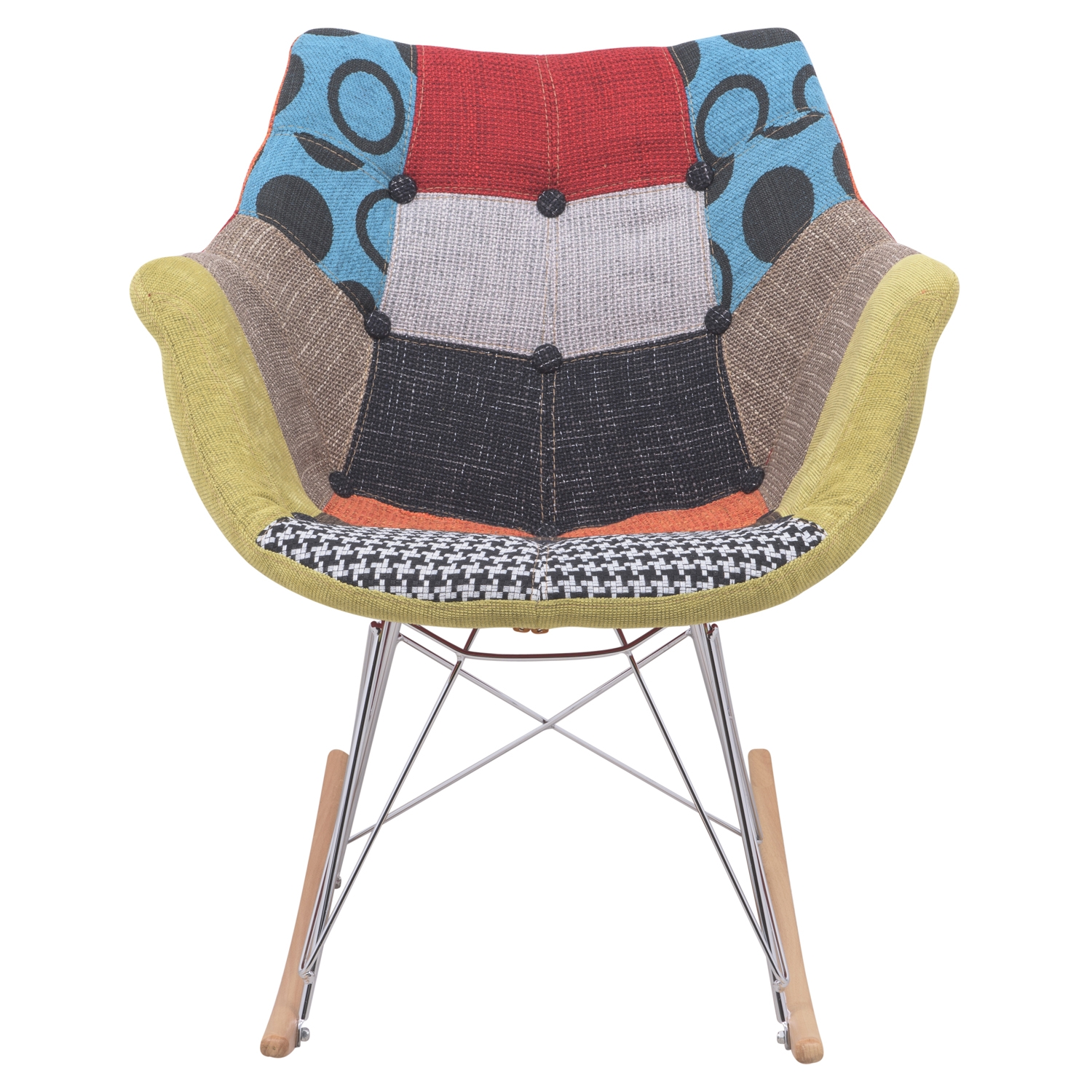 Willow Twill Polyester Fabric Rocking Chair