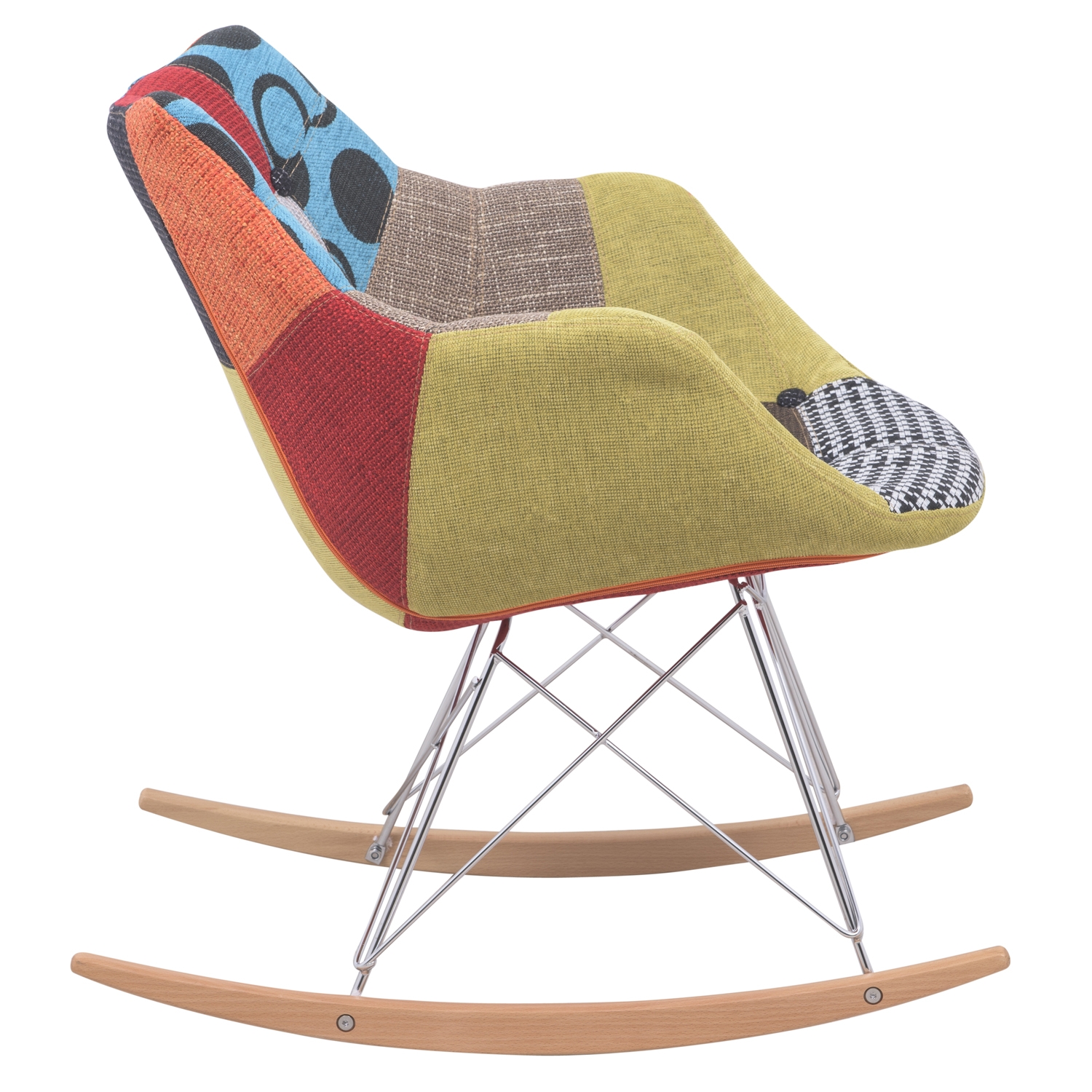 Willow Twill Polyester Fabric Rocking Chair