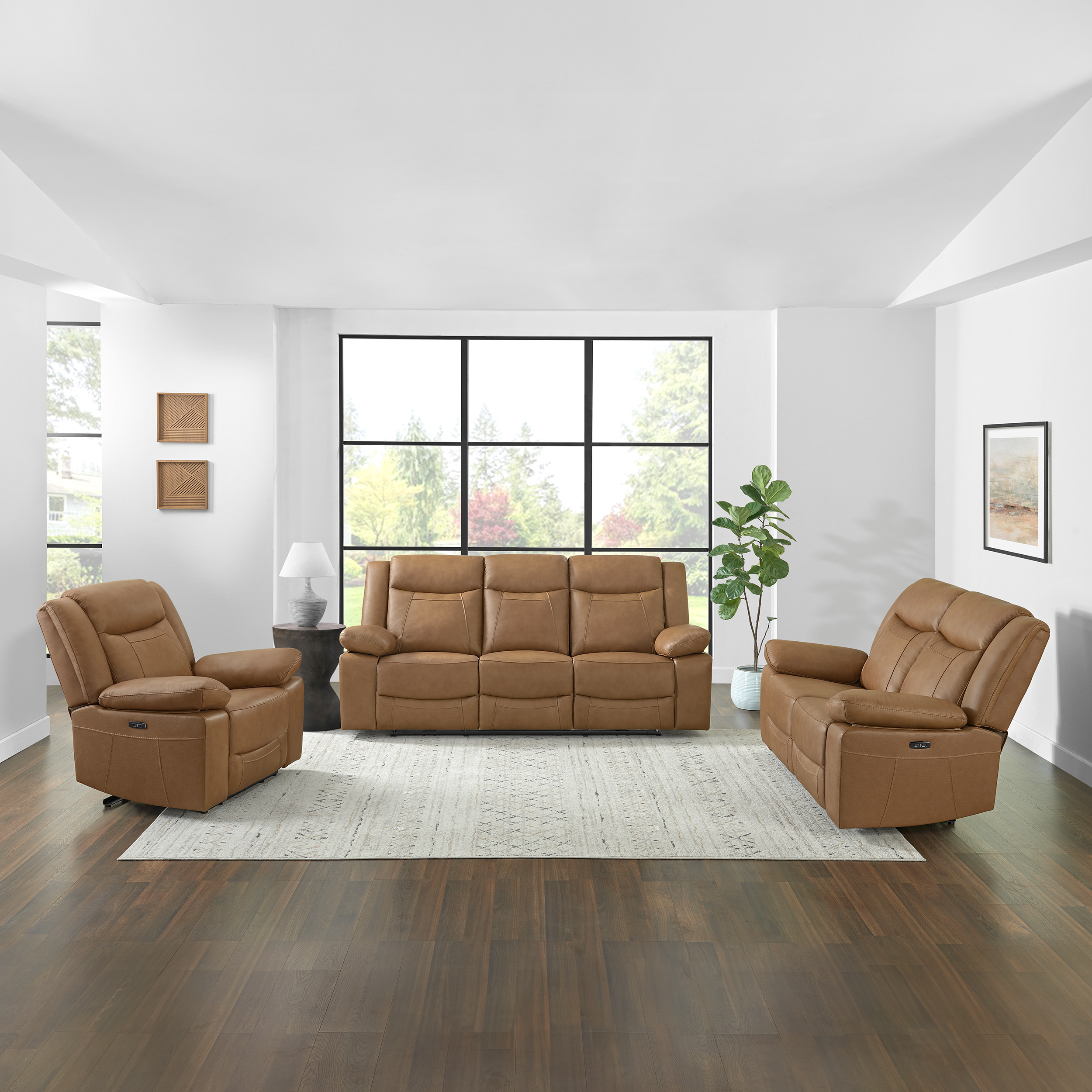 Wyatt Leather/PVC Power Reclining Loveseat