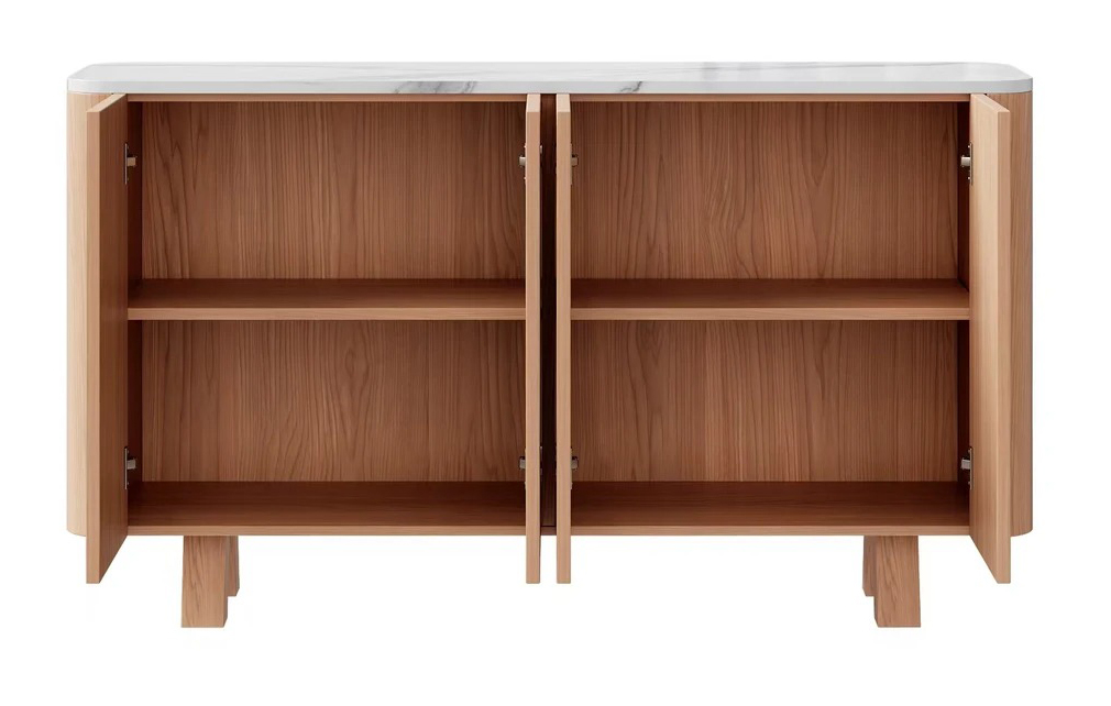 Wynter Marble/Wood 4-Door Storage Buffet