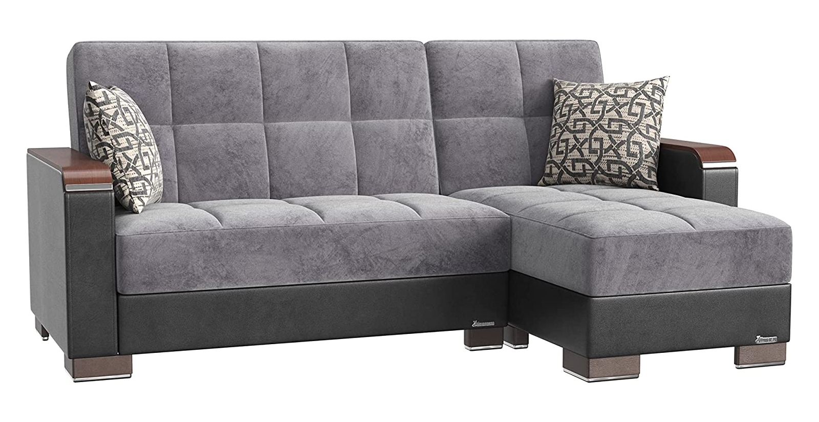 Armada X Fabric/PU Convertible L-Shaped Lounge Sectional Sofa