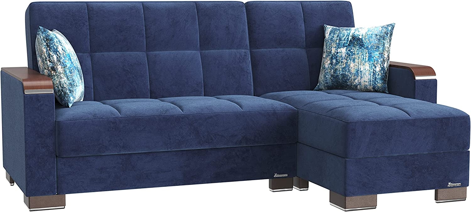 Armada X Fabric/PU Convertible L-Shaped Lounge Sectional Sofa