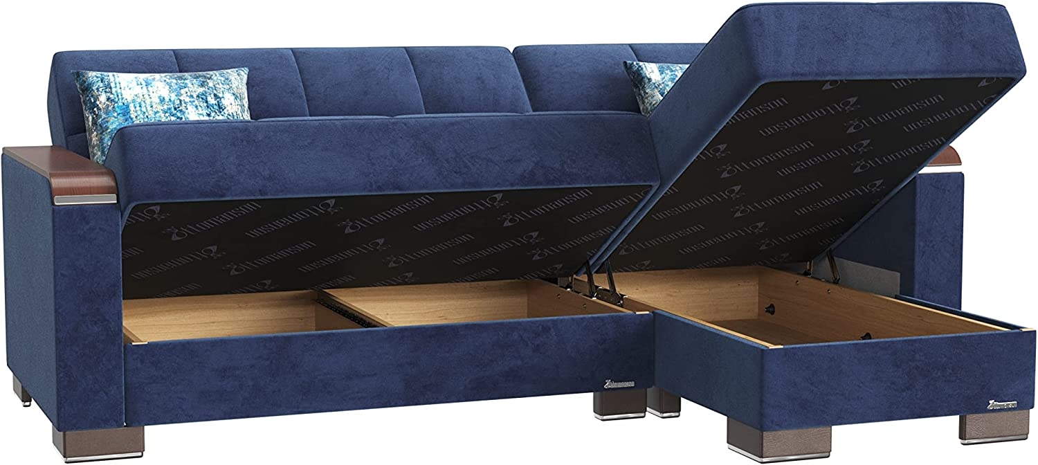 Armada X Fabric/PU Convertible L-Shaped Lounge Sectional Sofa