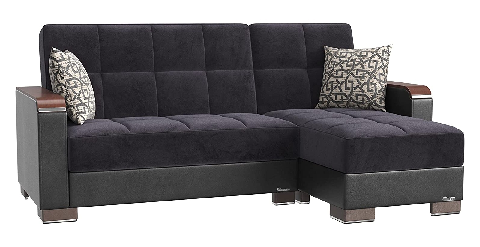 Armada X Fabric/PU Convertible L-Shaped Lounge Sectional Sofa