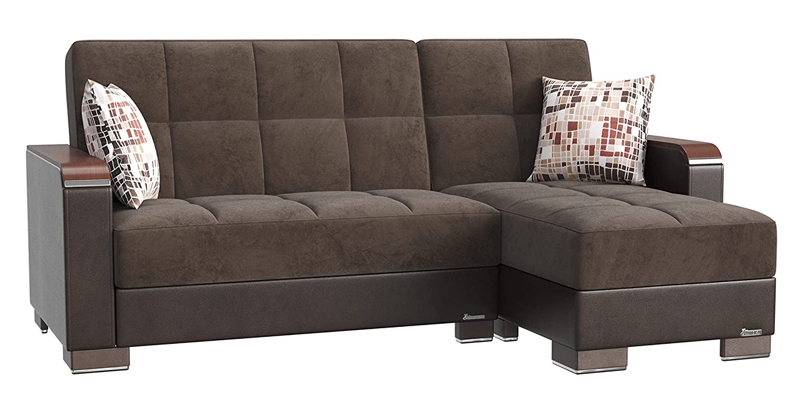 Armada X Fabric/PU Convertible L-Shaped Lounge Sectional Sofa