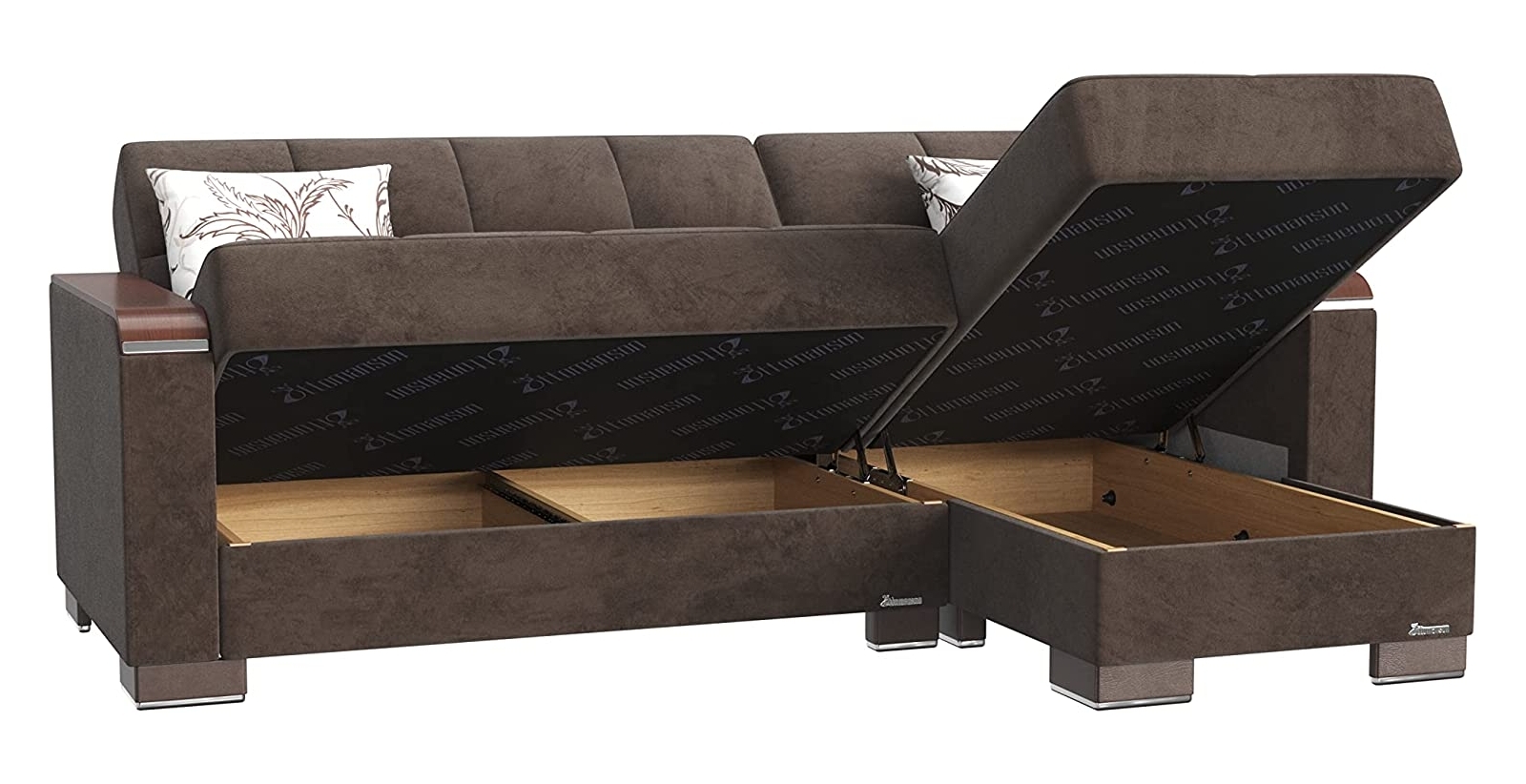 Armada X Fabric/PU Convertible L-Shaped Lounge Sectional Sofa
