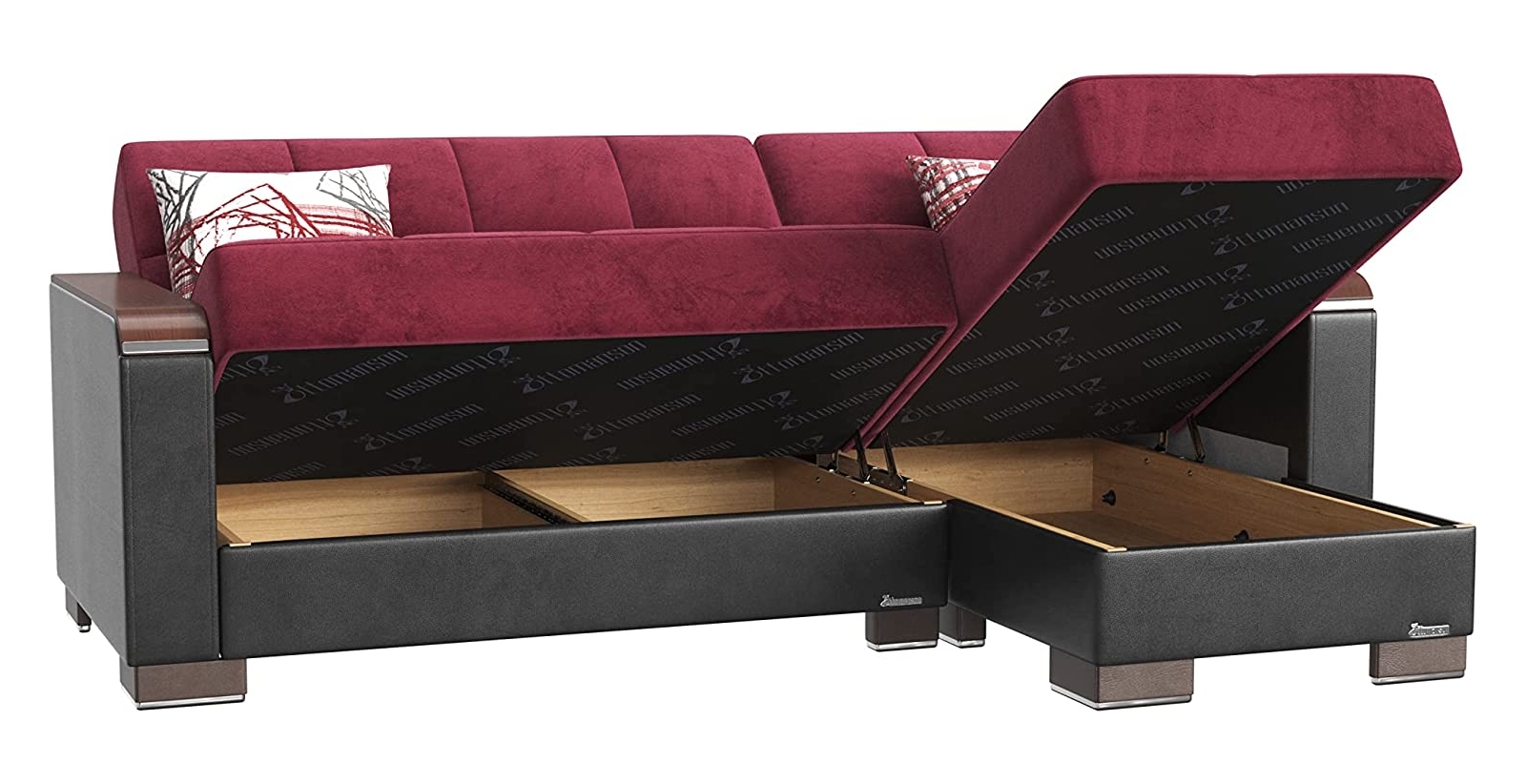 Armada X Microfiber/PU Convertible L-Shaped Lounge Sectional Sofa
