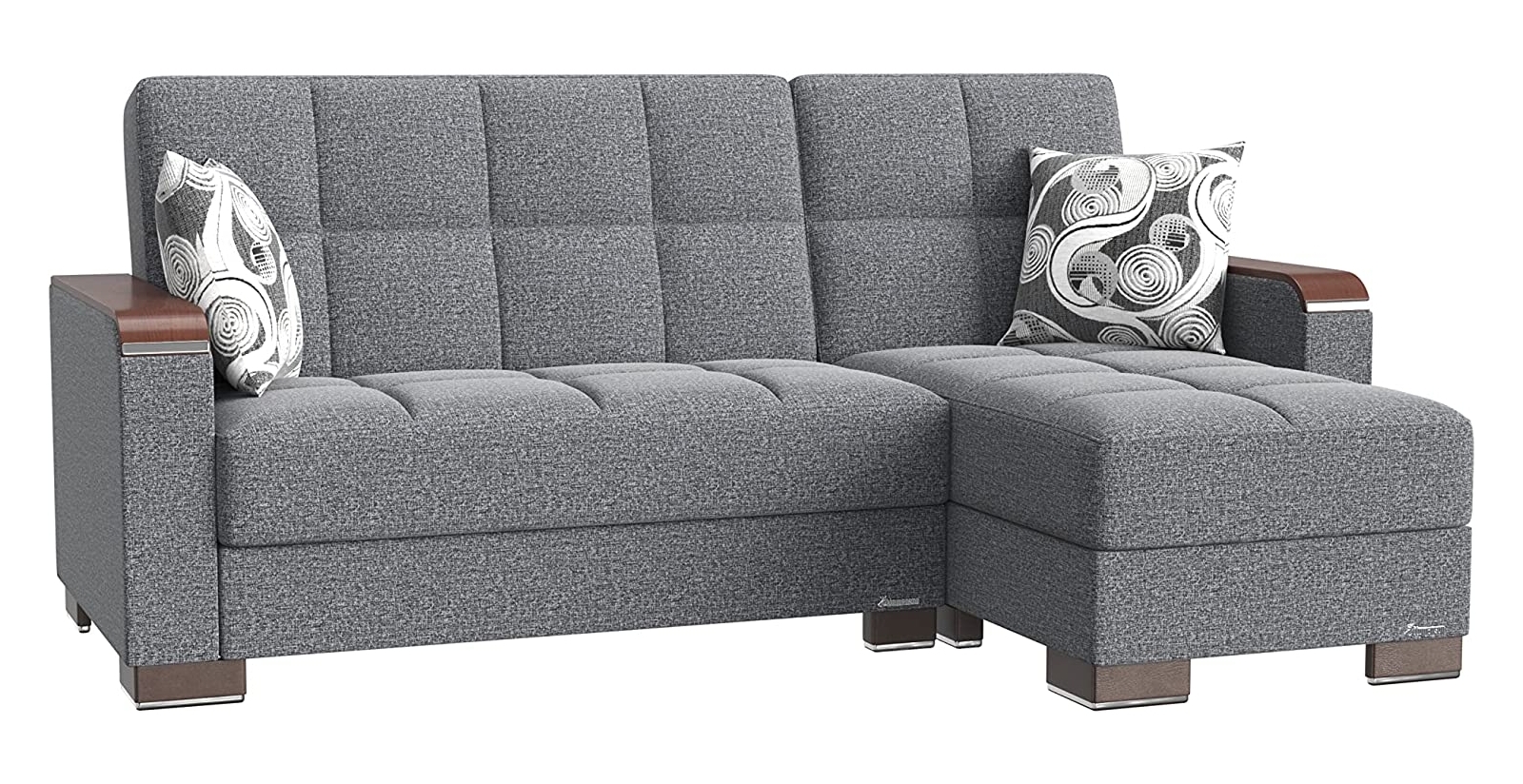 Armada X Fabric/PU Convertible L-Shaped Lounge Sectional Sofa