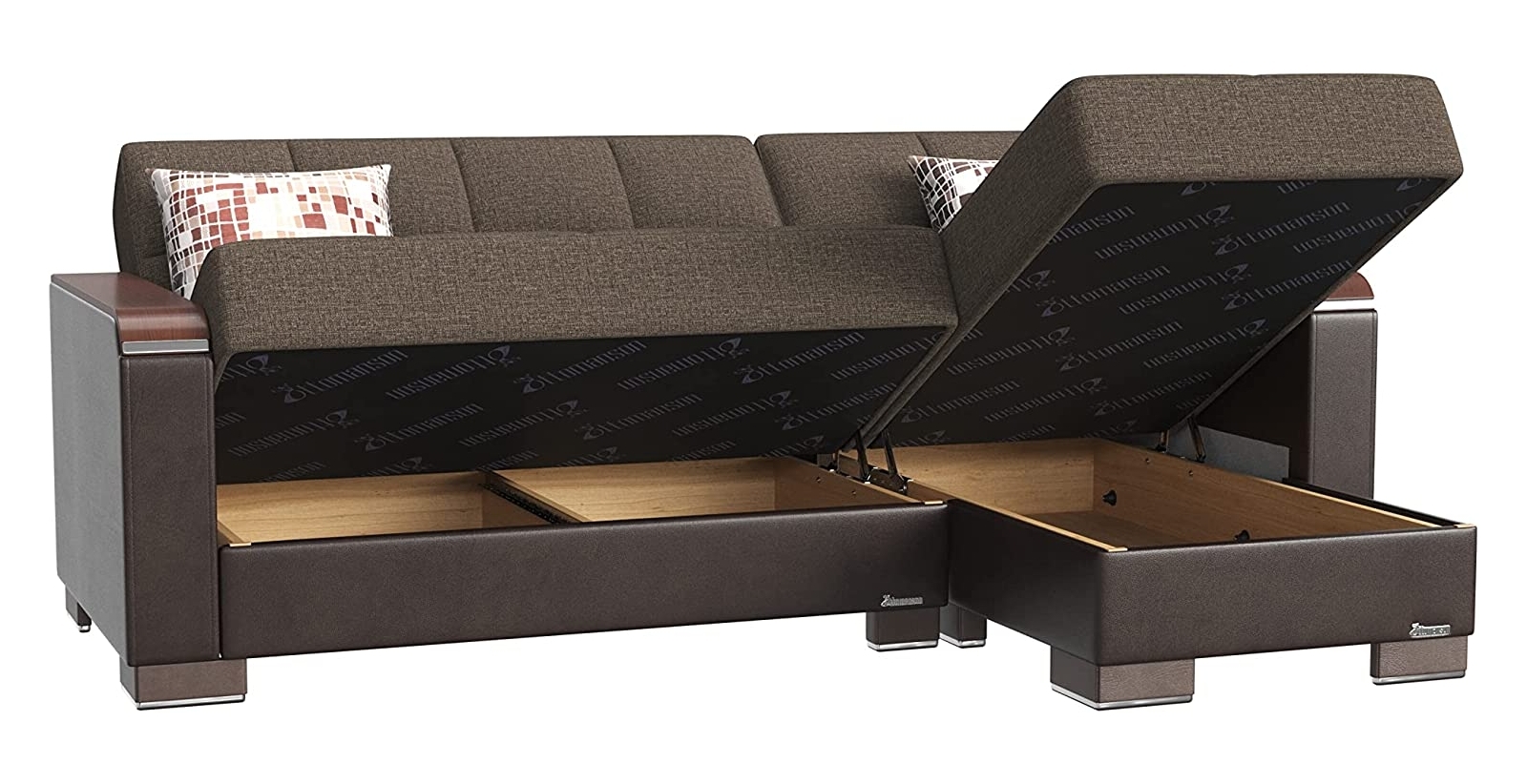Armada X Fabric/PU Convertible L-Shaped Lounge Sectional Sofa