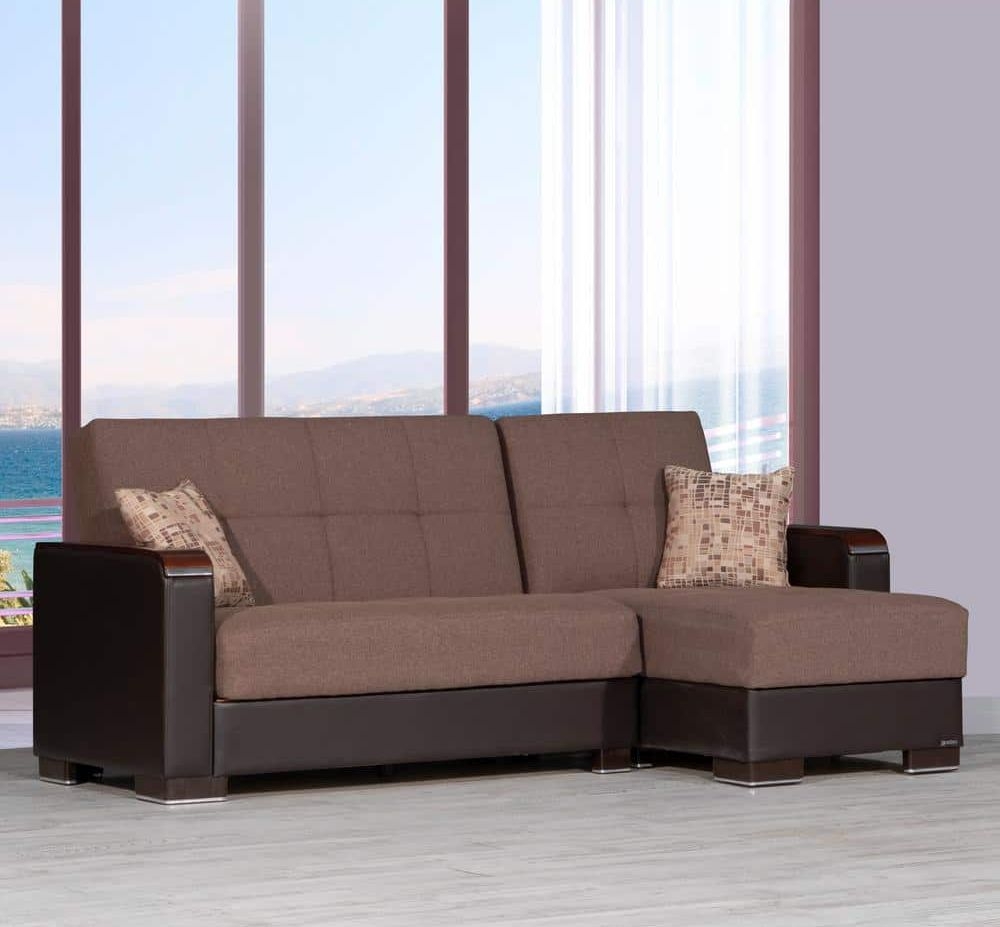 Armada X Fabric/PU Convertible L-Shaped Lounge Sectional Sofa