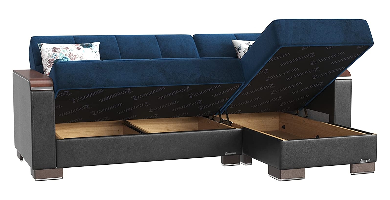 Armada X Microfiber/PU Convertible L-Shaped Lounge Sectional Sofa