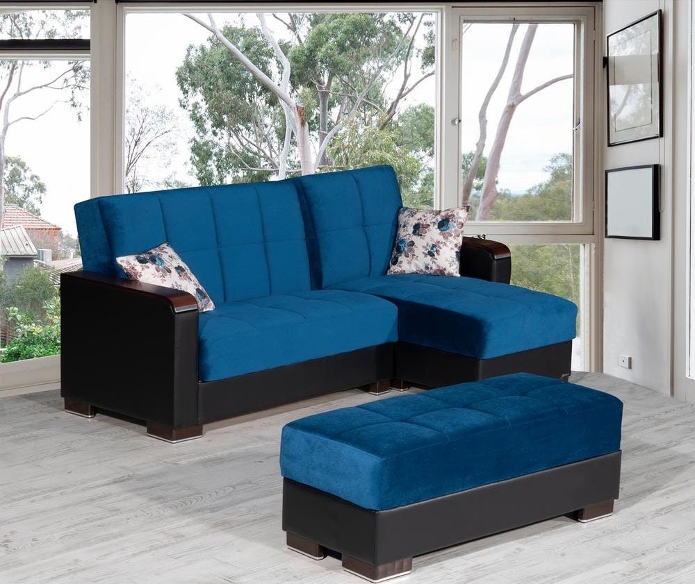 Armada X Fabric/PU Convertible L-Shaped Lounge Sectional Sofa