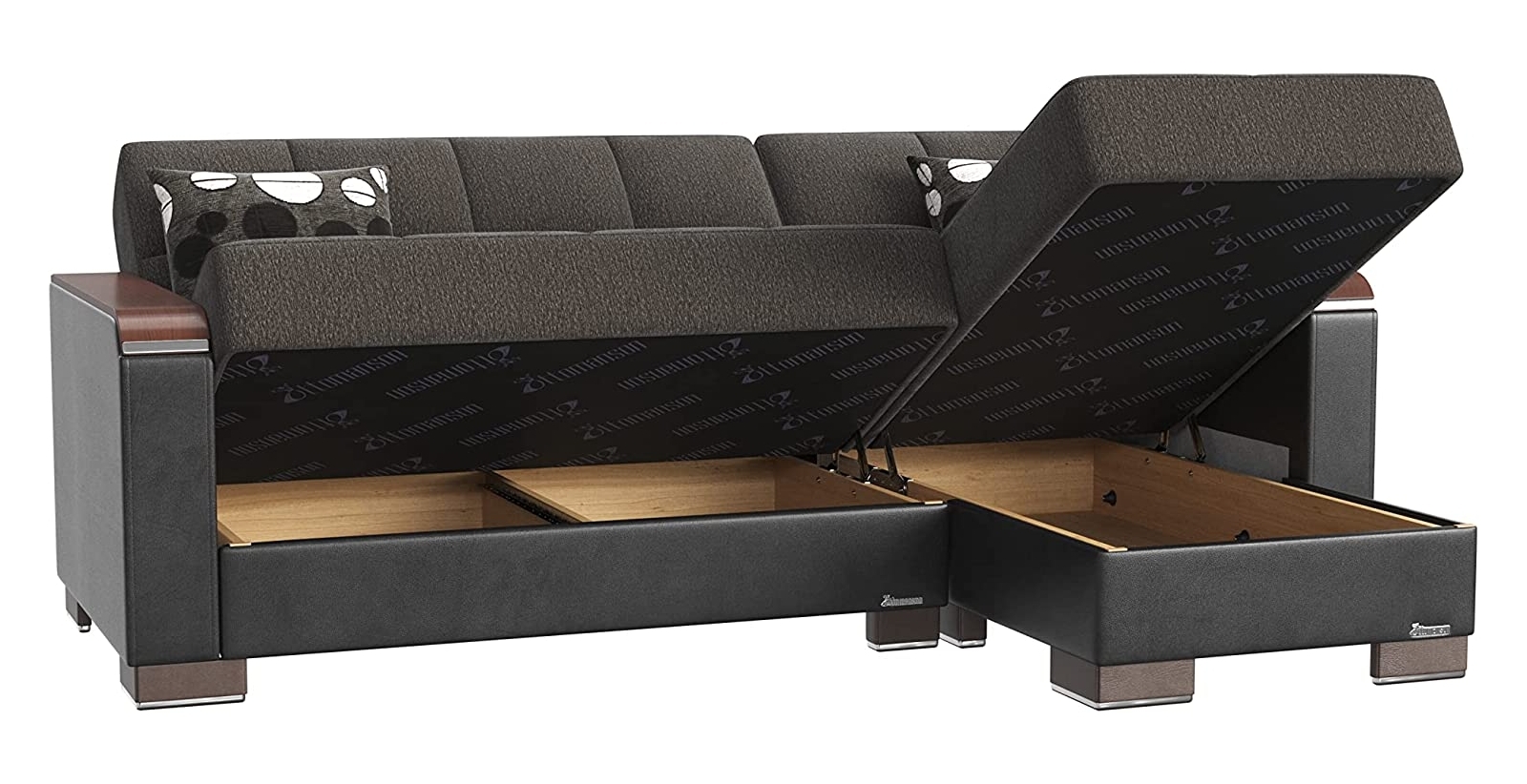 Armada X Fabric/PU Convertible L-Shaped Lounge Sectional Sofa