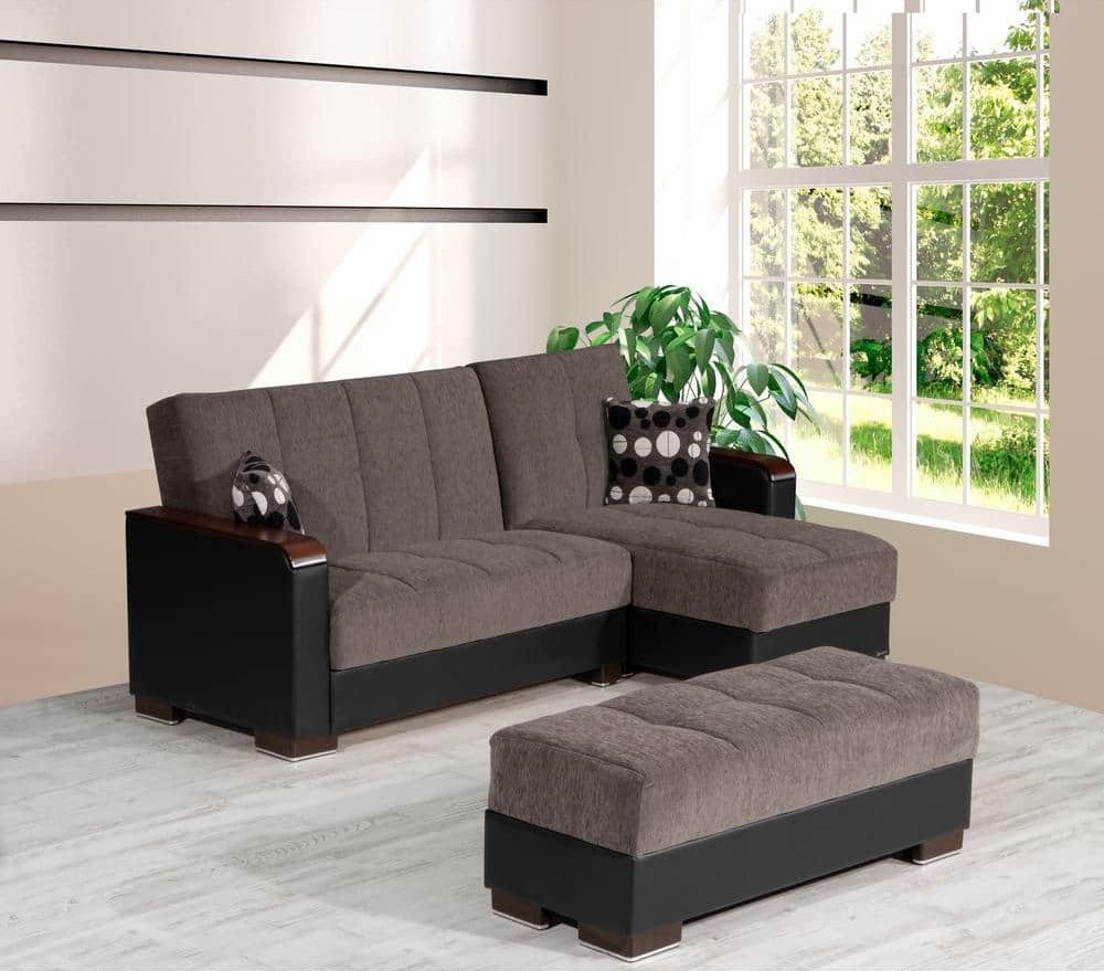 Armada X Fabric/PU Convertible L-Shaped Lounge Sectional Sofa