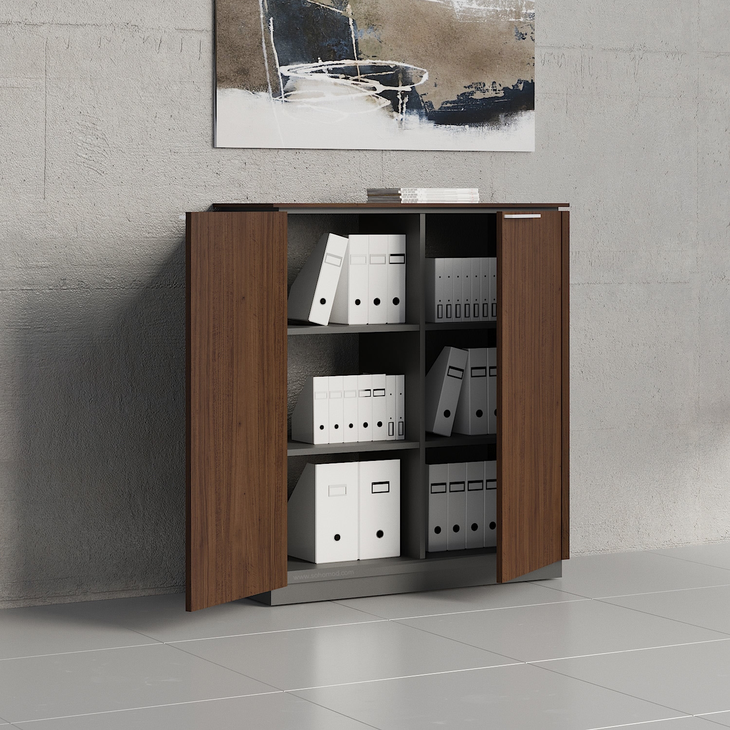 Status Office H45.9" Cabinet w/2 Doors