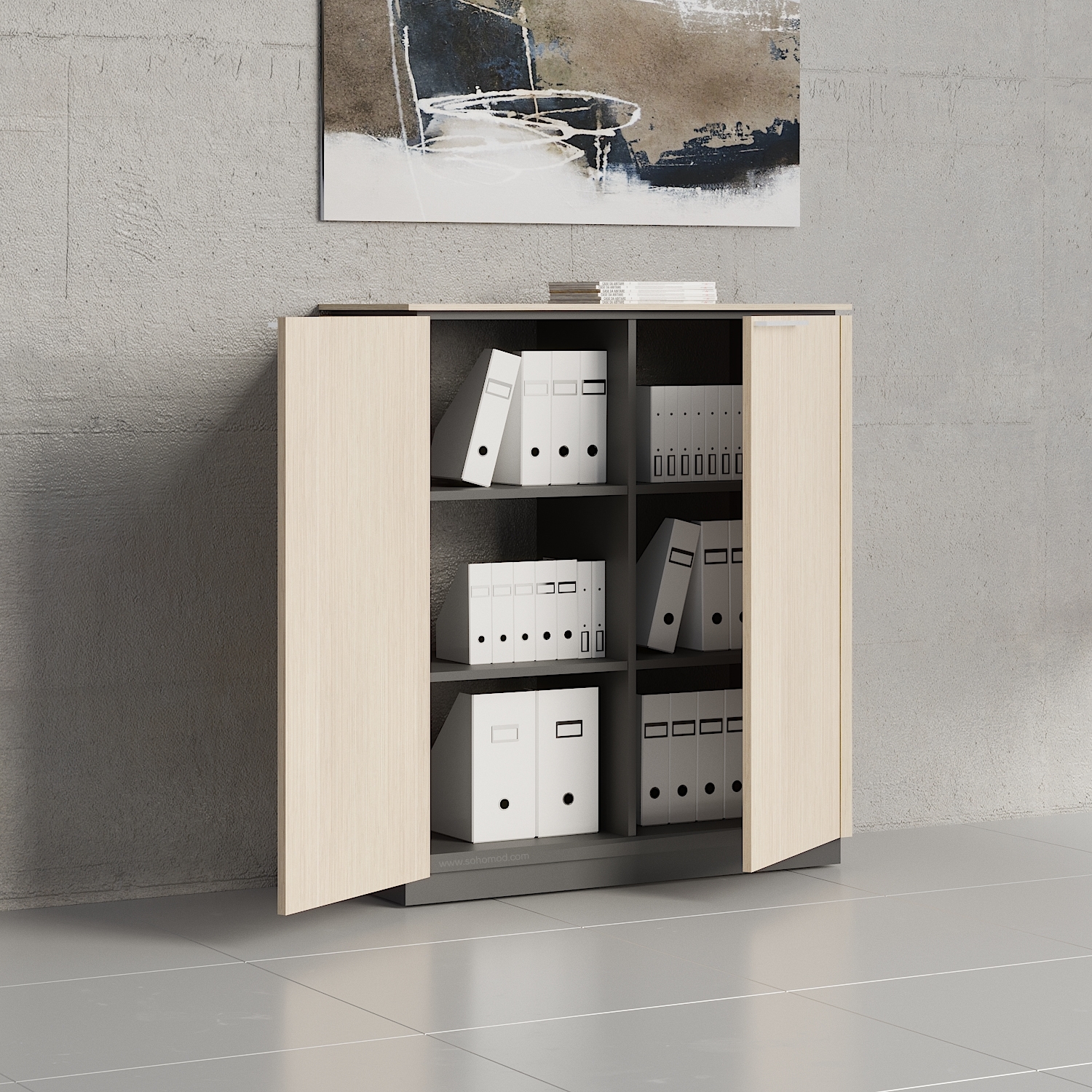 Status Office H45.9" Cabinet w/2 Doors