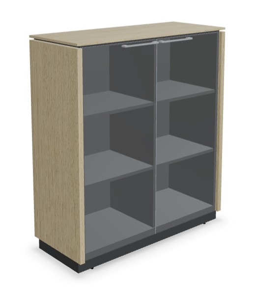Status Office Cabinet w/2 Glass Doors & 6 Shelves