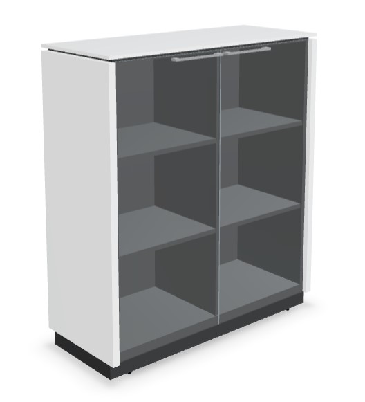Status Office Cabinet w/2 Glass Doors & 6 Shelves