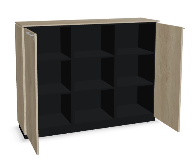 Status Office Half-Bookcase w/2 Doors & 3 Open Shelves